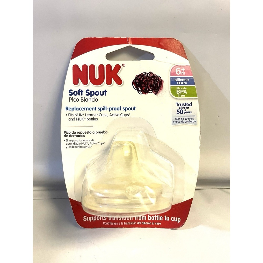 NUK‎ 62815 6 M Silicone Replacement Soft Spout-Clear